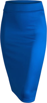 Women'S Elastic Waist Stretch Bodycon Midi Knee Length Pencil Skirt for Office